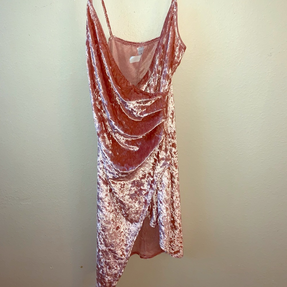 Velvet wrap bodycon dress